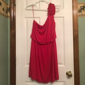 Dark Pink One-Shoulder Dress